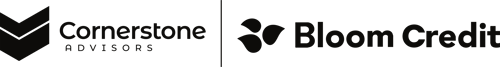 Cornerstone Advisors and Bloom Credit - Black Logo Cornerstone Advisors and Bloom Credit - Black Logo