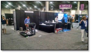 Half of the vendors were in teardown mode prior to the end of the session.