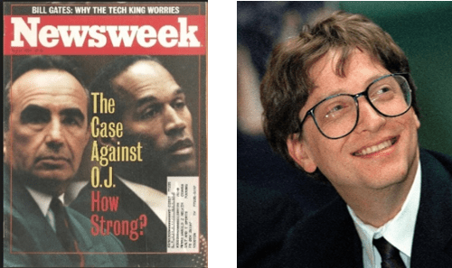 OJ Simpson Trial and Bill Gates predictions about ‘dinosaur banks’ in Newsweek Magazine OJ Simpson Trial and Bill Gates predictions about ‘dinosaur banks’ in Newsweek Magazine